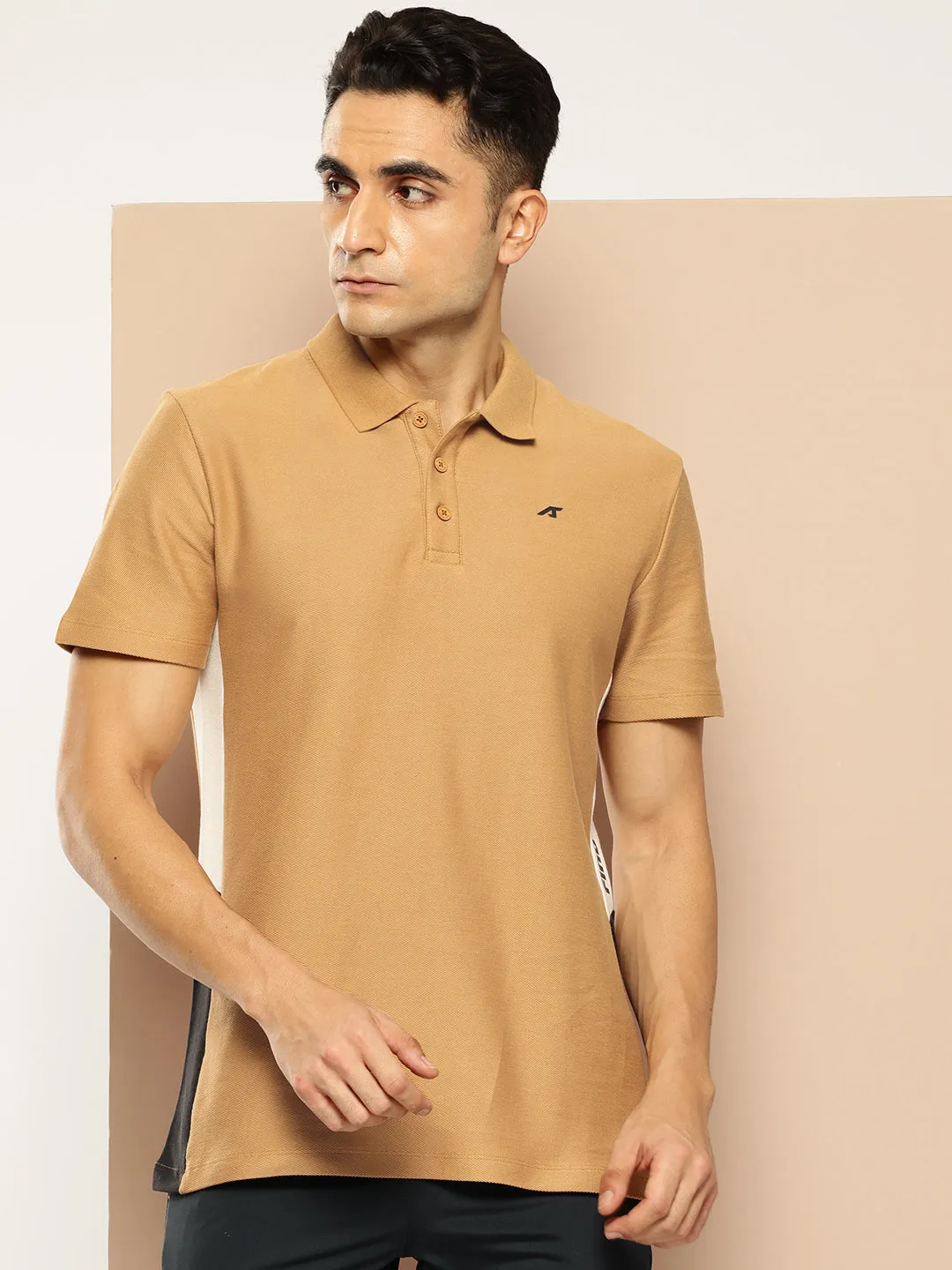 Travel Staple SoftTouch Collar Lining Graphical Panel Polo T-Shirt