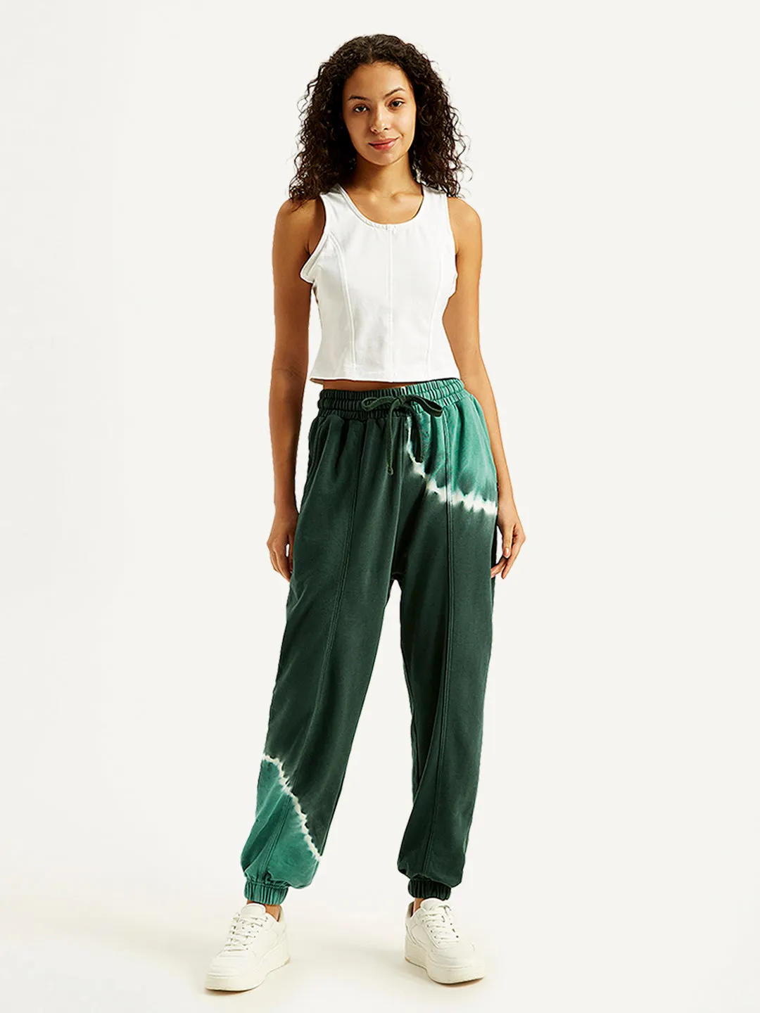 Flexible Activewear Women's Mid Rise Green?Regular Fit Joggers
