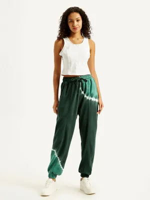 Flexible Activewear Women's Mid Rise Green?Regular Fit Joggers