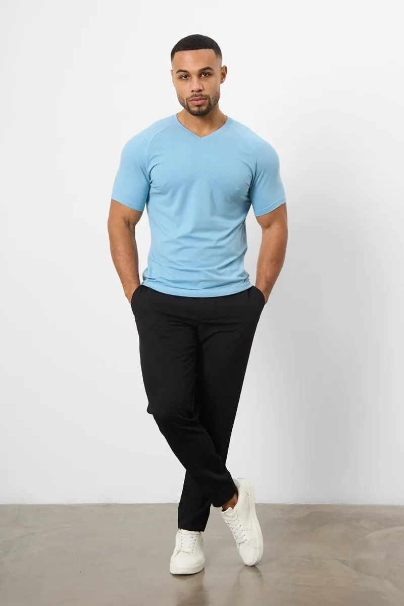 Wicking Interlock Knit Comfortable Athletic Fit Summer Essential V-Neck 5-Pack