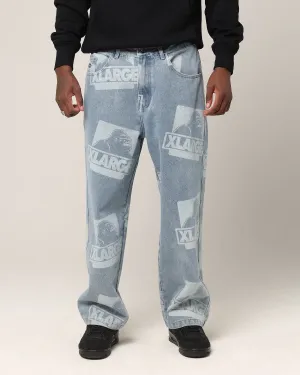 X-Large OG Bull Denim 91 Pants Light Denim Barrel Leg Construction