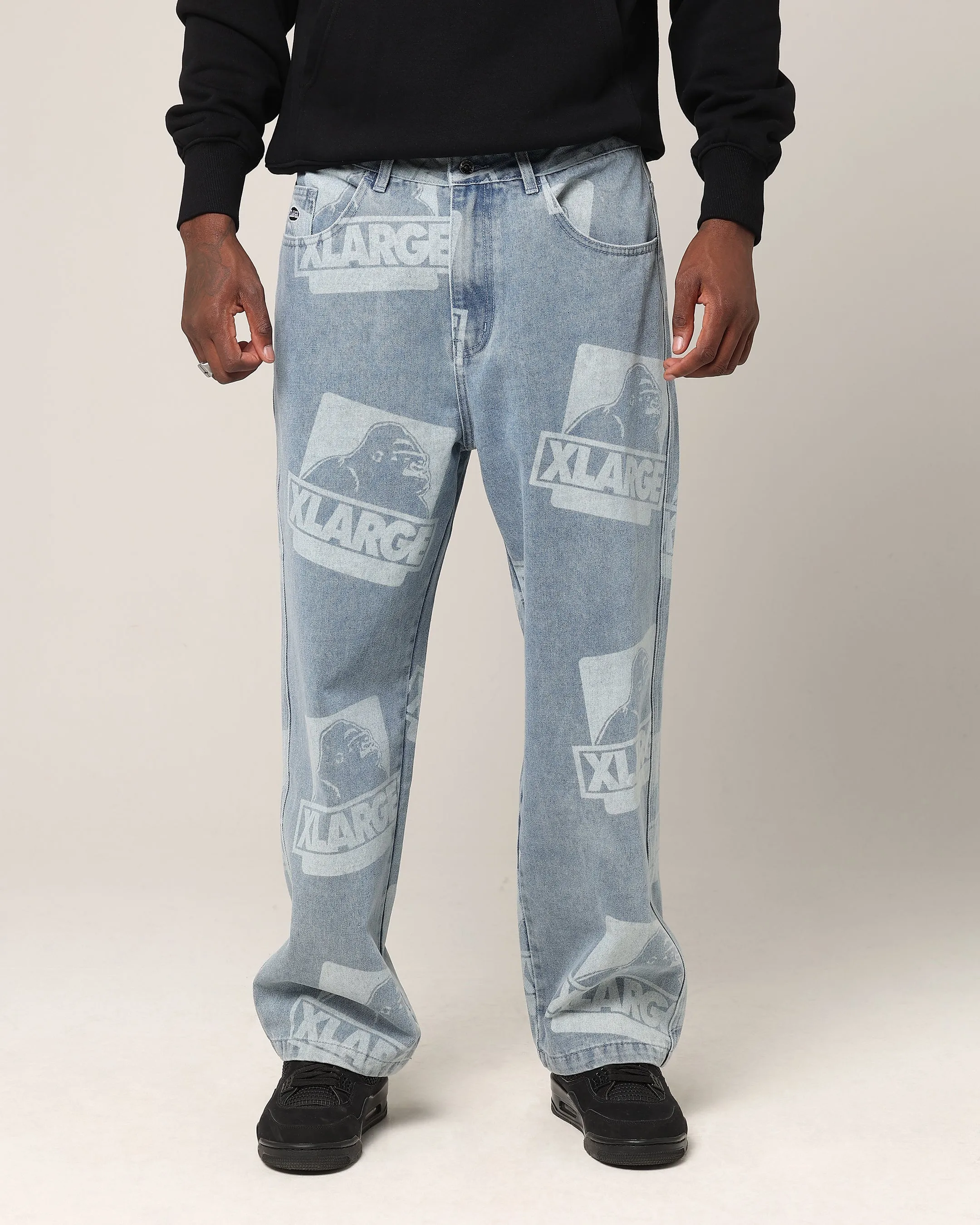 X-Large OG Bull Denim 91 Pants Light Denim Barrel Leg Construction