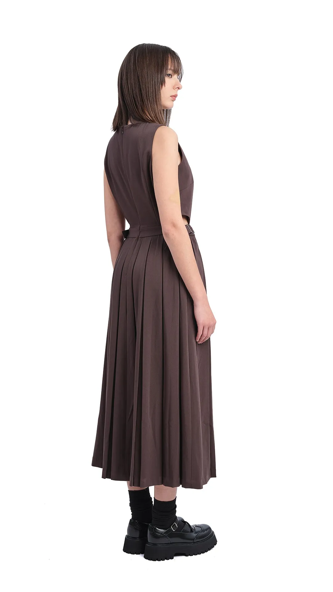 Pleated Cut-out Dress Vision Glow