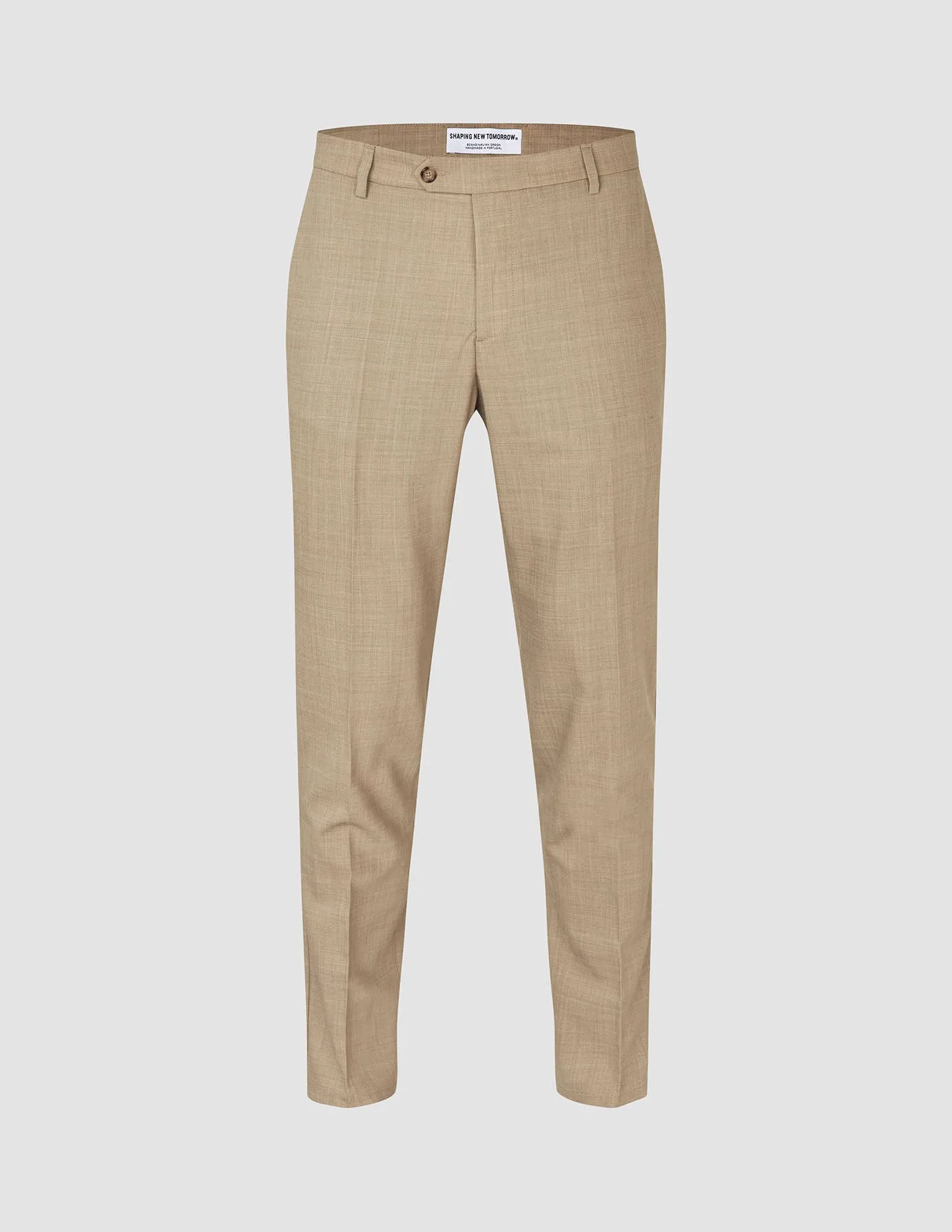 Perfect Design Tech Wool Suit Pants Slim Sand