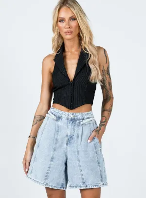 Theodisa Denim Shorts AdjustableWaist MultiPocket