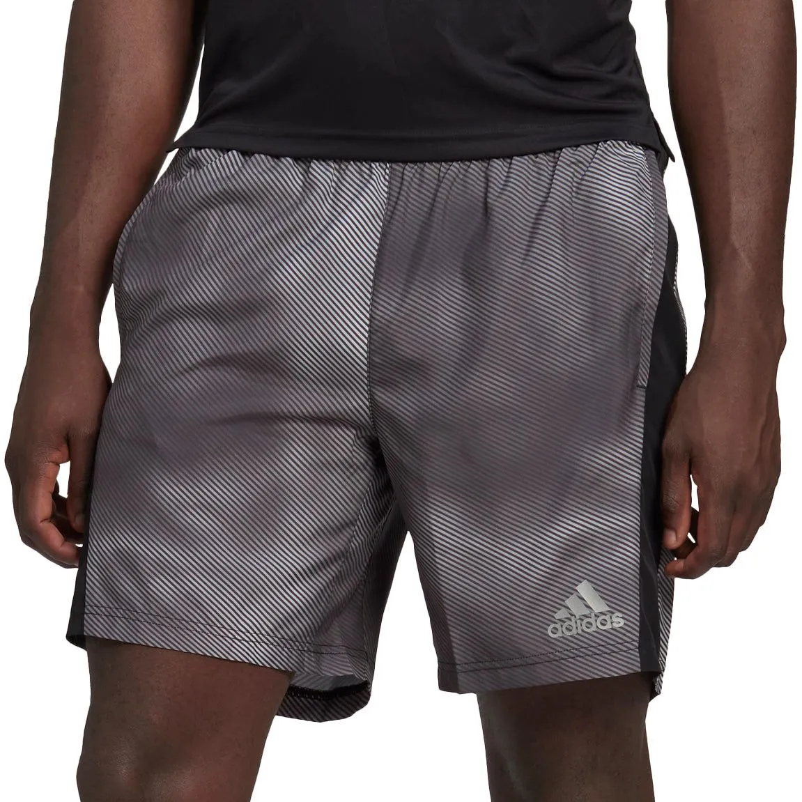 adidas Own The Run 9 Inch Mens Running Shorts - Grey Striped Design DIY project