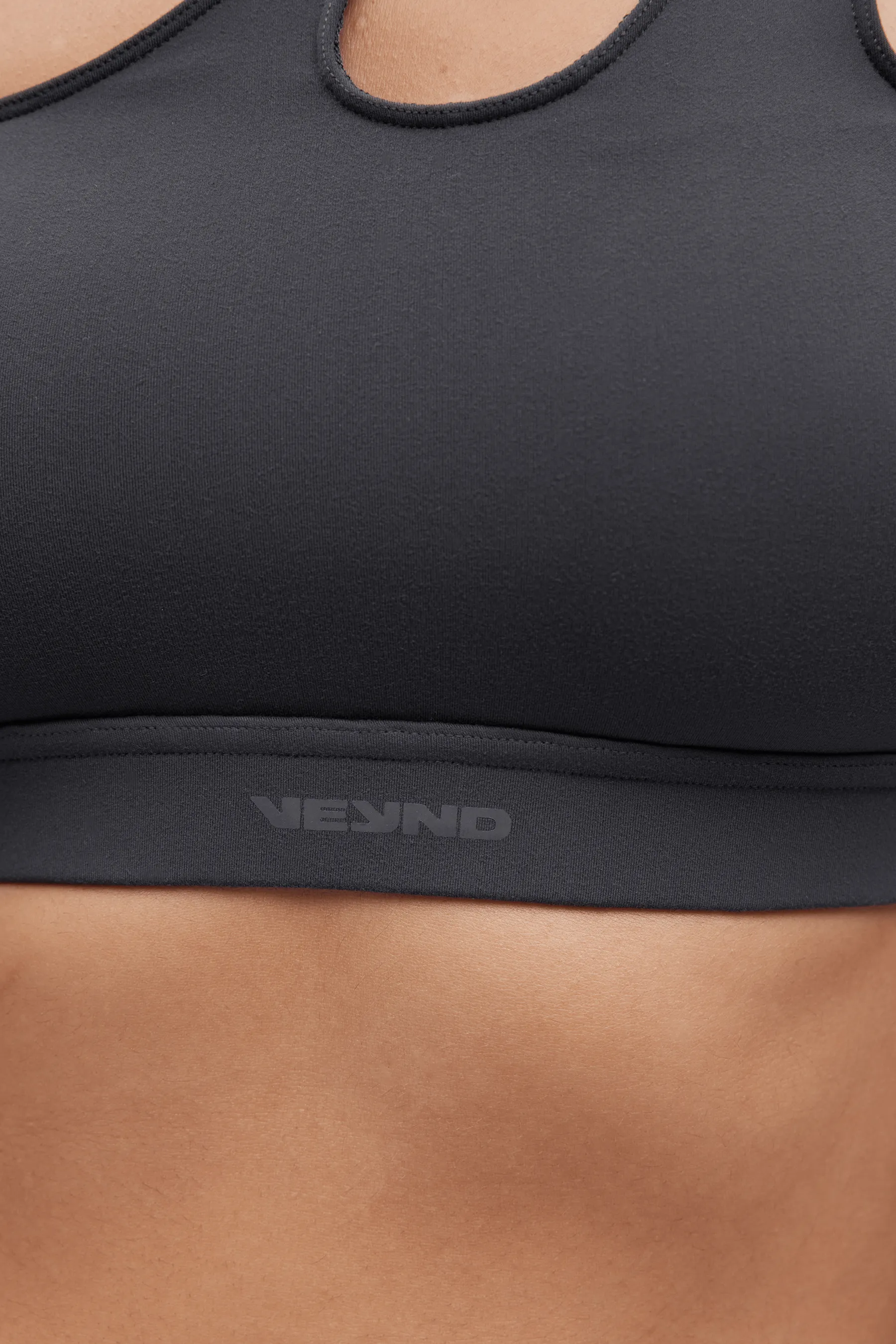 SPORTS BRA ASYMMETRIC - Dark Gray Thick straps seams Dance studio students
