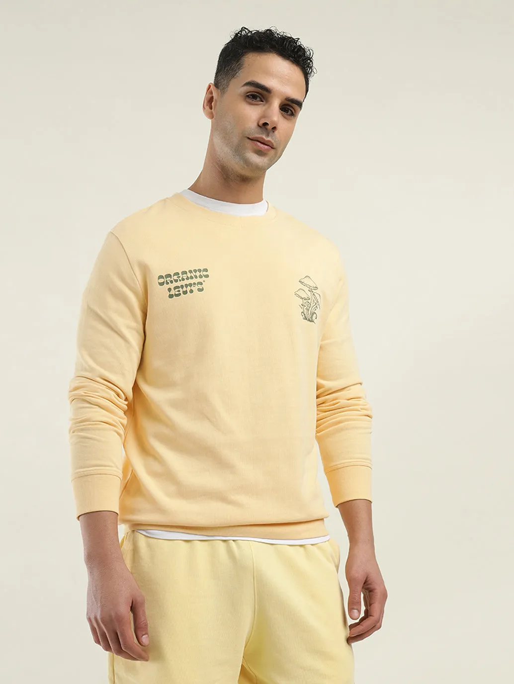 Ramadan wear Androgynous style Men's Solid Crew Neck Sweatshirt