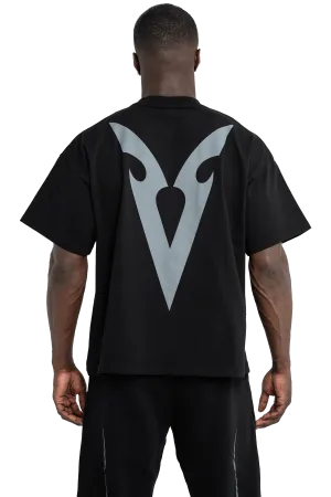 Seamless Bonding Technology 4 Way Stretch Technology BOXY T-SHIRT V-GRAPHIC - Black