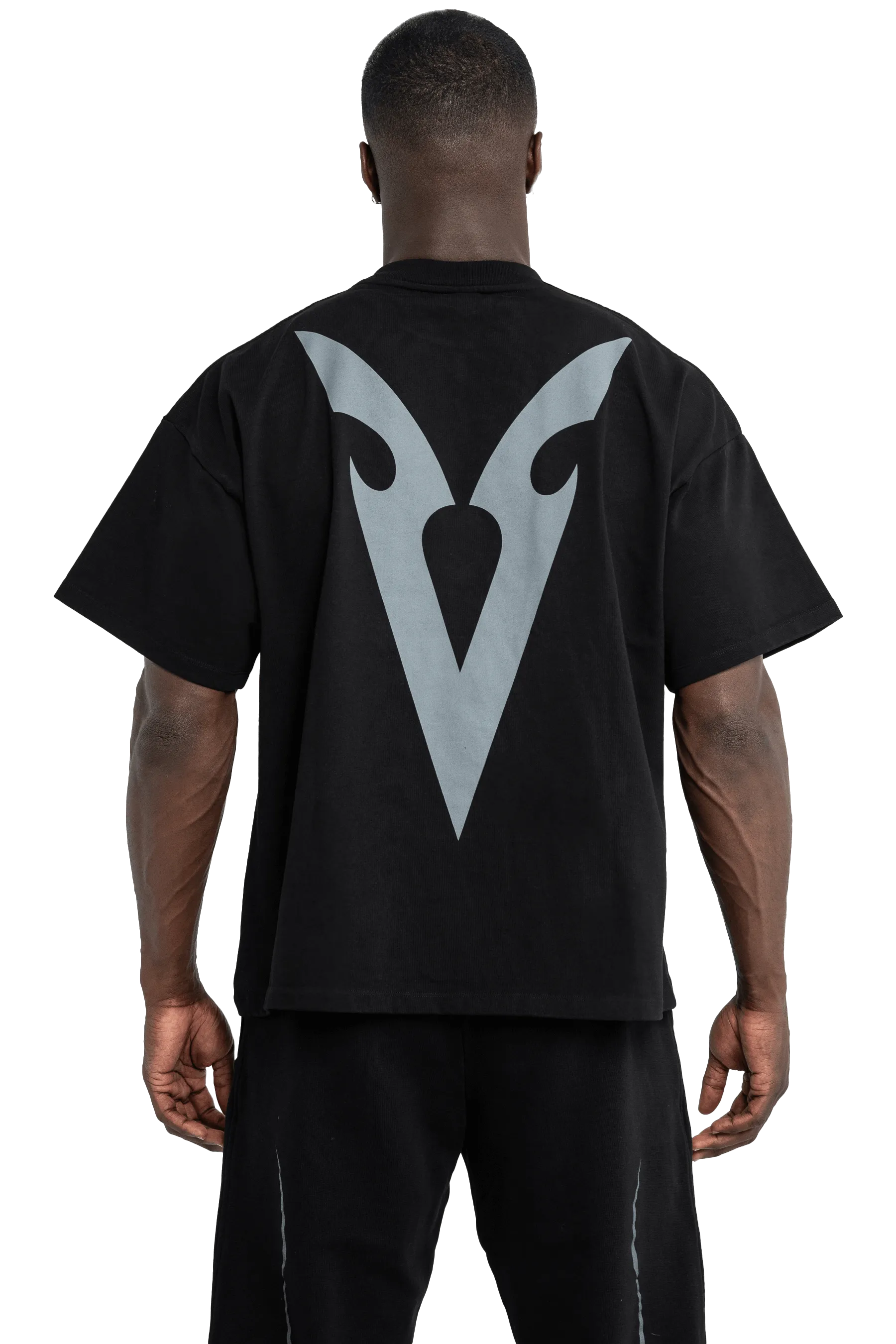 Seamless Bonding Technology 4 Way Stretch Technology BOXY T-SHIRT V-GRAPHIC - Black