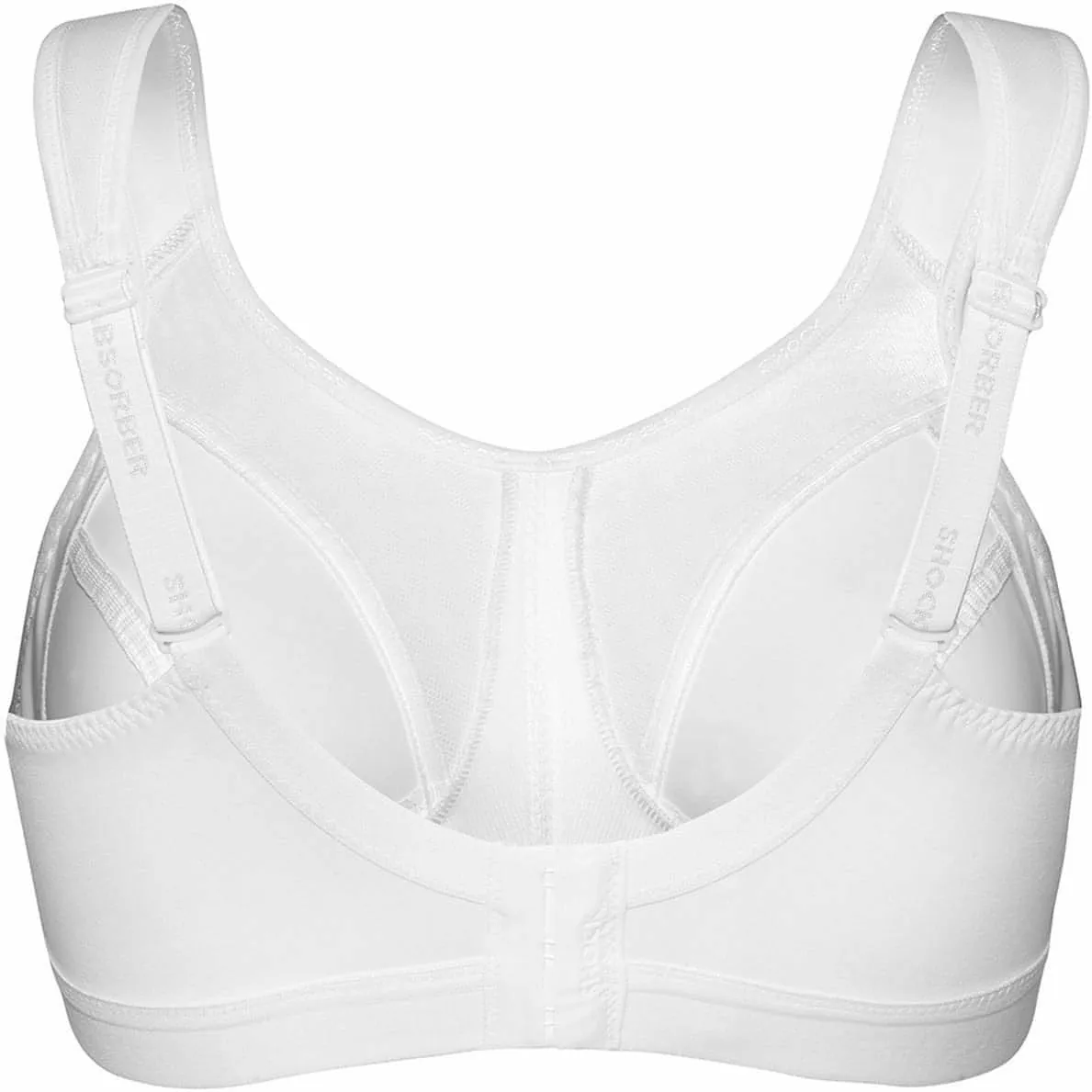 Shock Absorber D  Max Womens Sports Bra - White Non slip grip