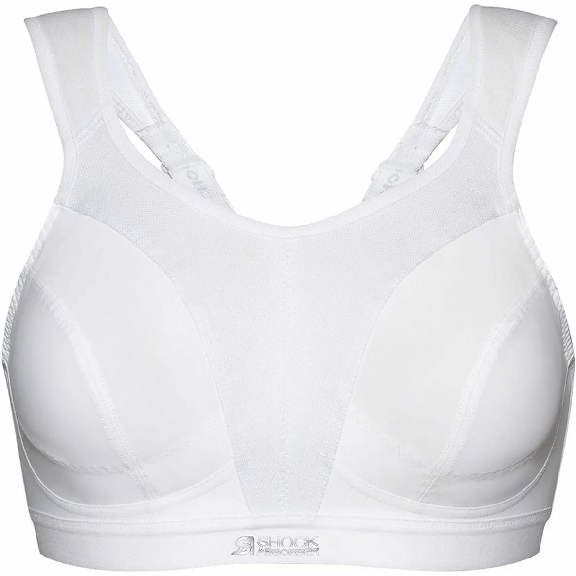 Sewn seams Girls' Shock Absorber D  Max Womens Sports Bra - White