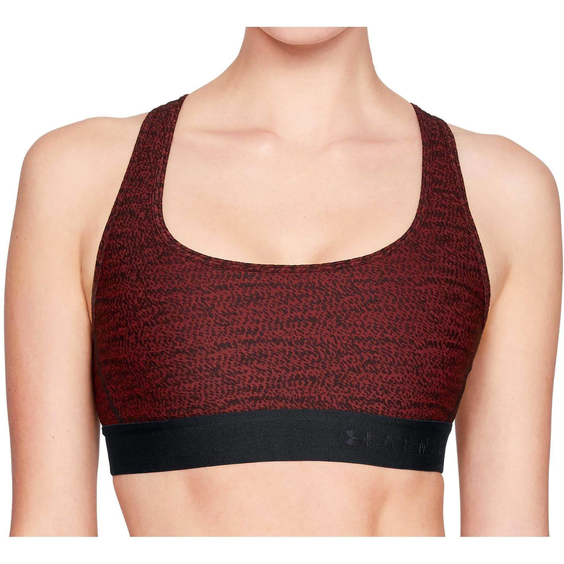 Wide Underband Support Under Armour Crossback Jacquard Womens Sports Bra - Red
