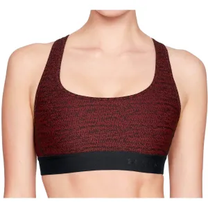 Under Armour Crossback Jacquard Womens Sports Bra - Red Compression Zone Technology