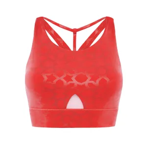 Comfortable Design elastic waistband Arabian Nights Princess Sports Bra - Red