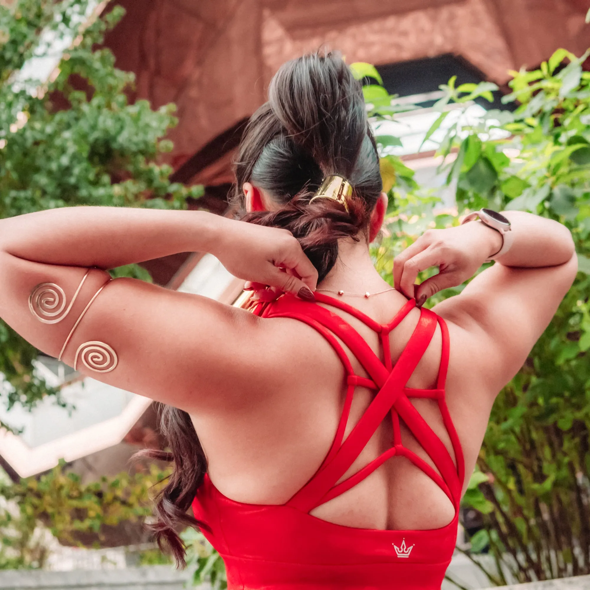 Arabian Nights Princess Sports Bra - Red Slim fit seams