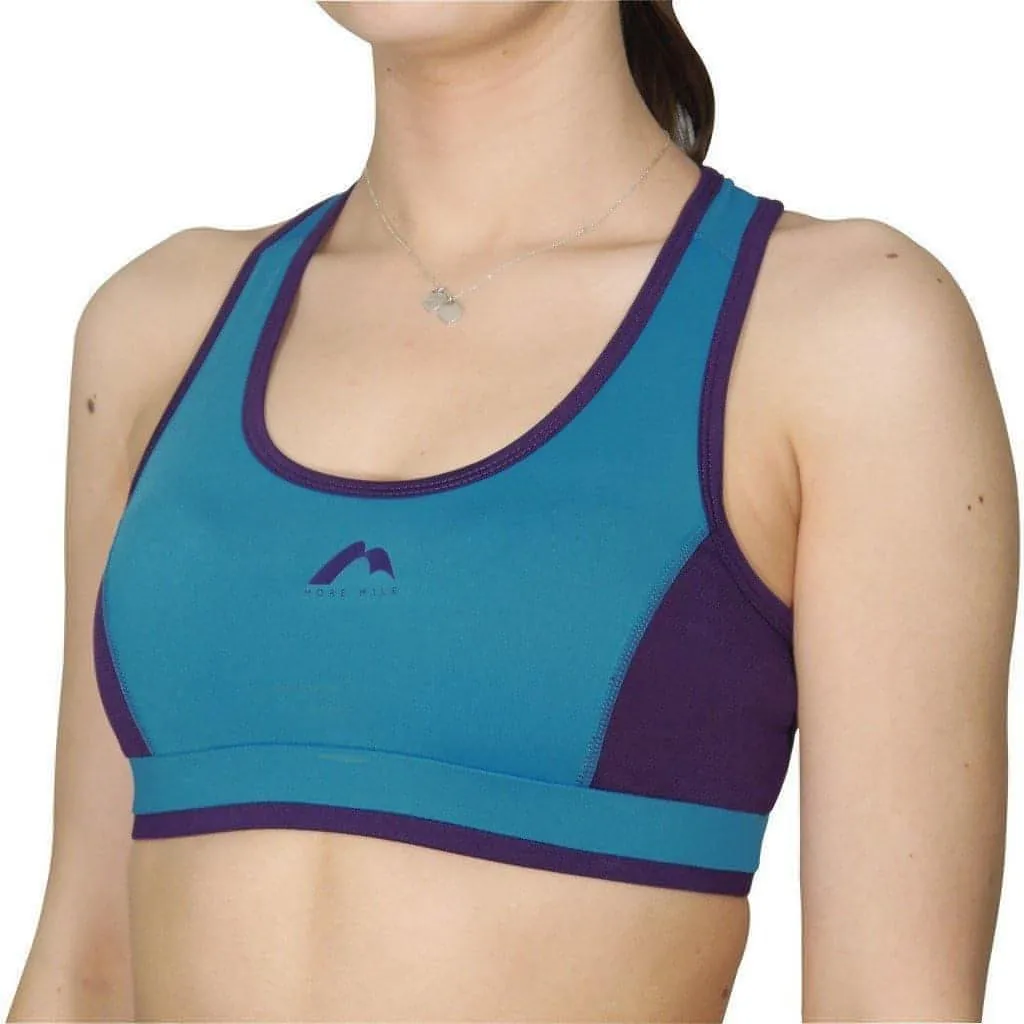 Red workout gear More Mile Prime Womens Running Crop Top - Blue