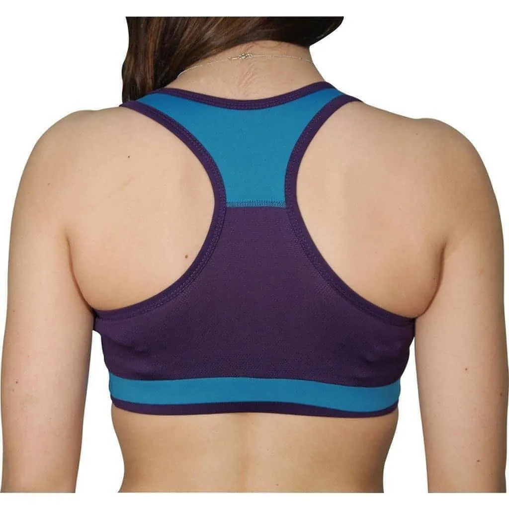 quick-drying More Mile Prime Womens Running Crop Top - Blue