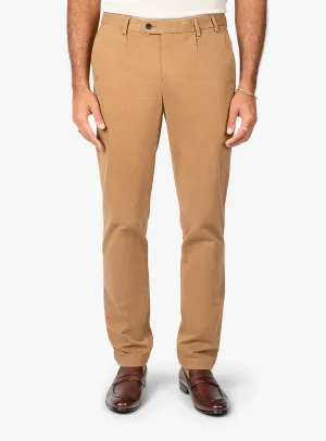 Carmine Pleated Tan Chino Pants Air Flow