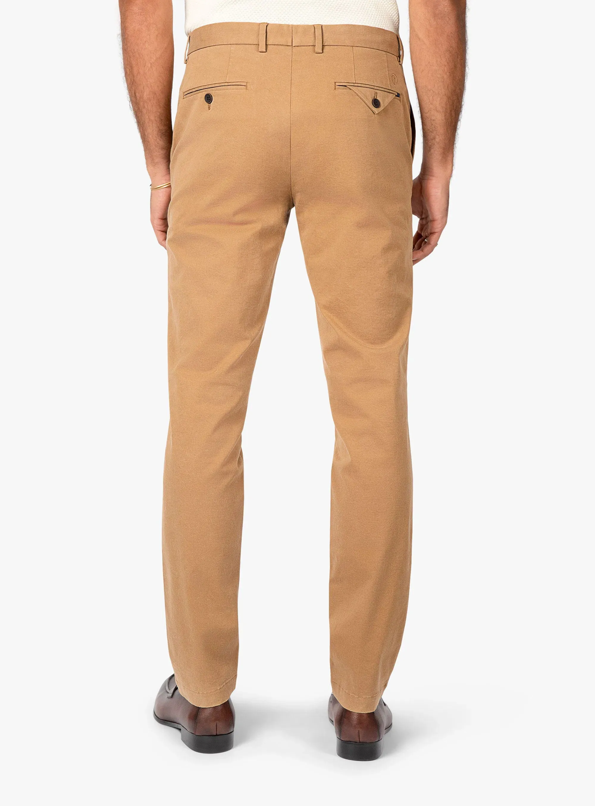 Carmine Pleated Tan Chino Pants Reversible design