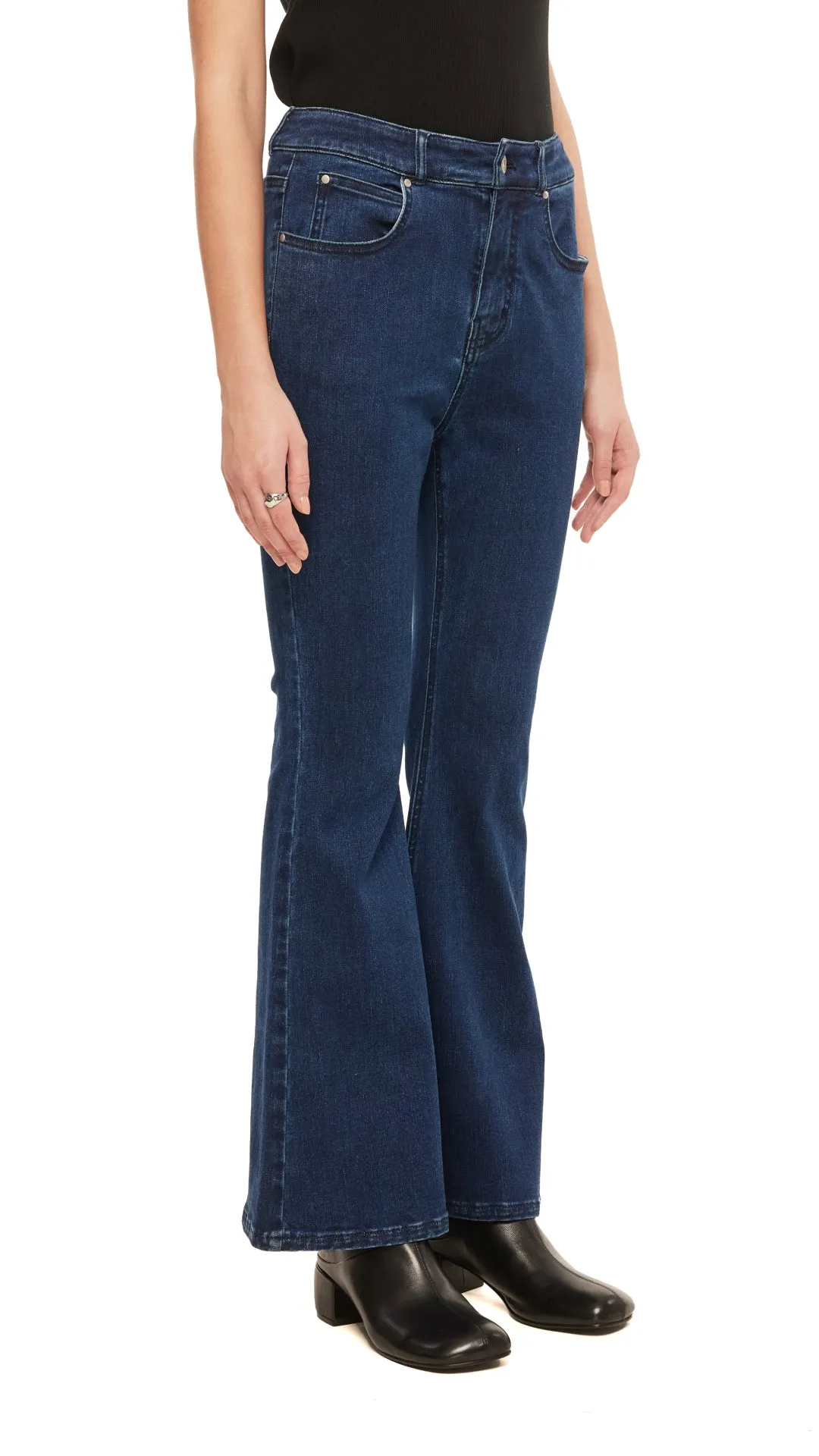 Boot-Cut Jeans Flexible Waistband DurableSeams