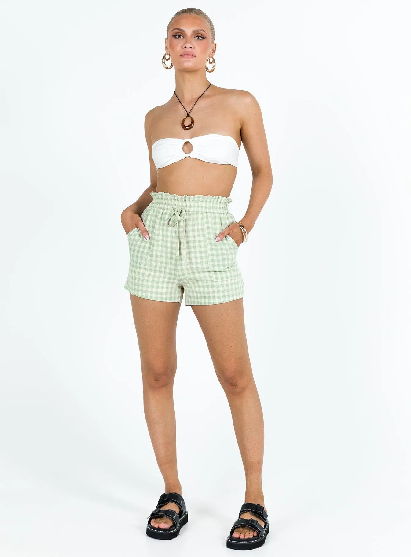 HypoallergenicTextile Gilda Shorts Green Gingham