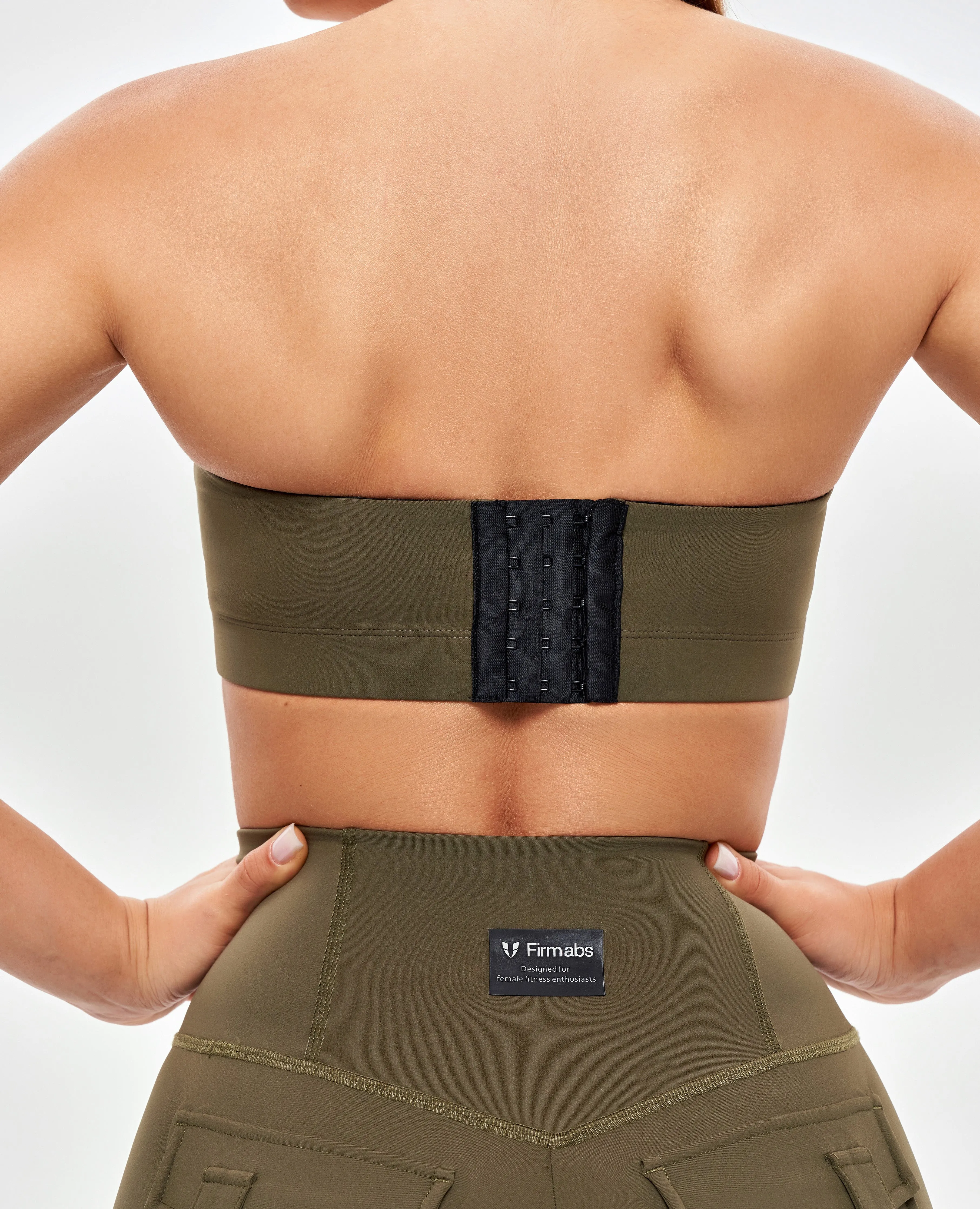 Supportive structure Strapless Sports Bra - Combat Green