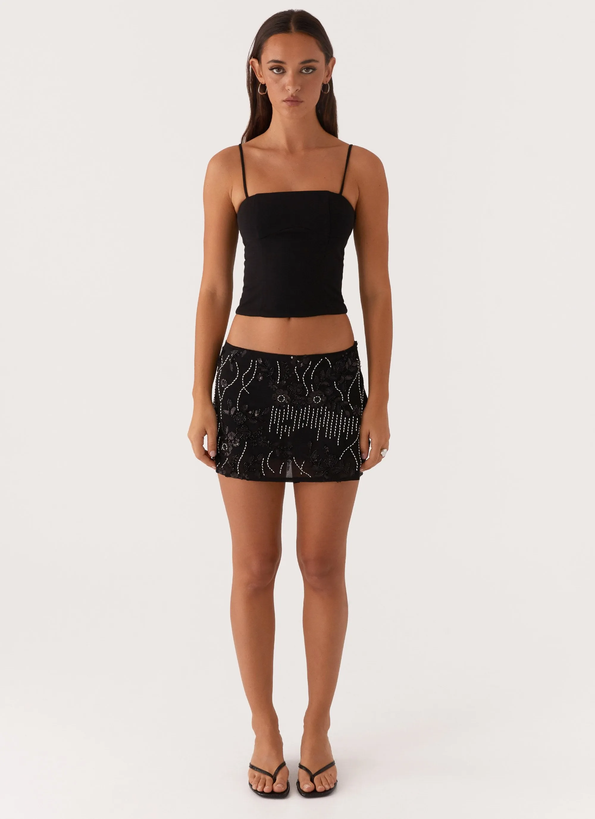 Sharp Mood Chic and Stylish Adored By You Mini Skirt - Black