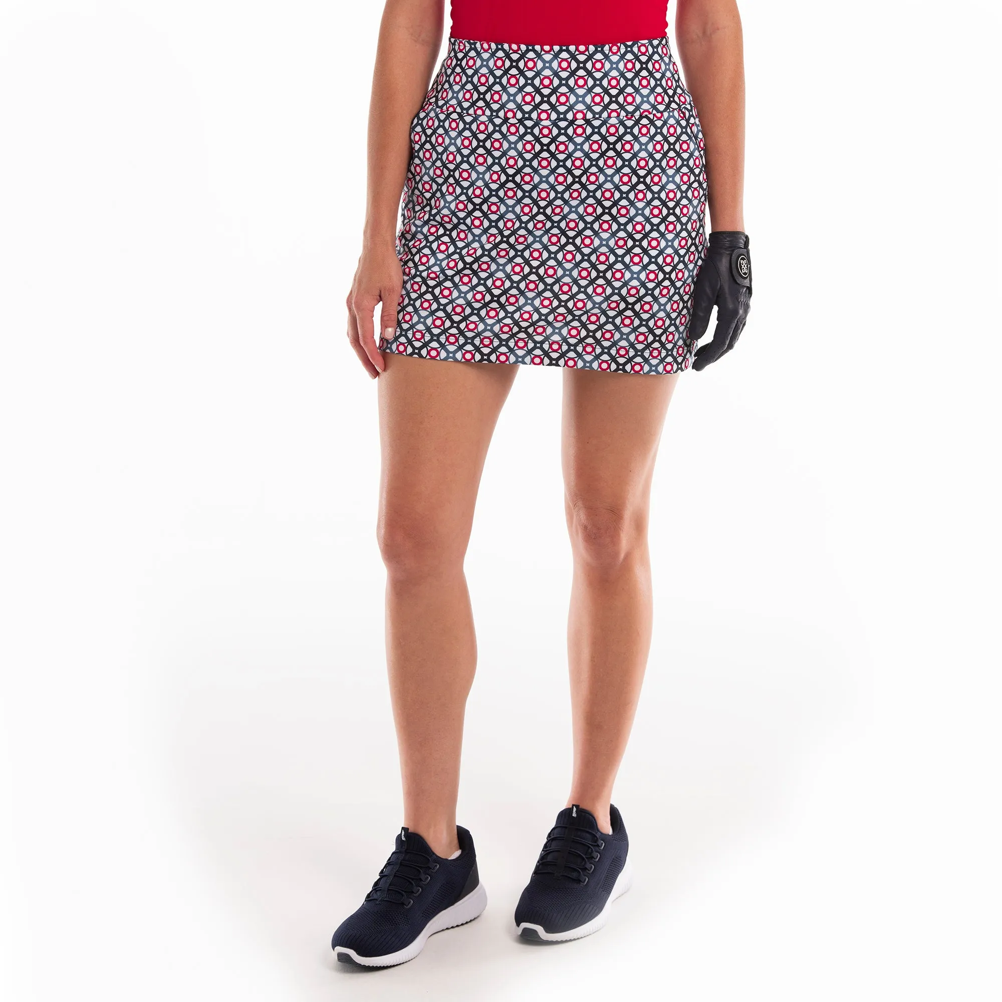Smooth silhouette Side-Pocket 16 1/2IN ARGYLE PRINT SKORT