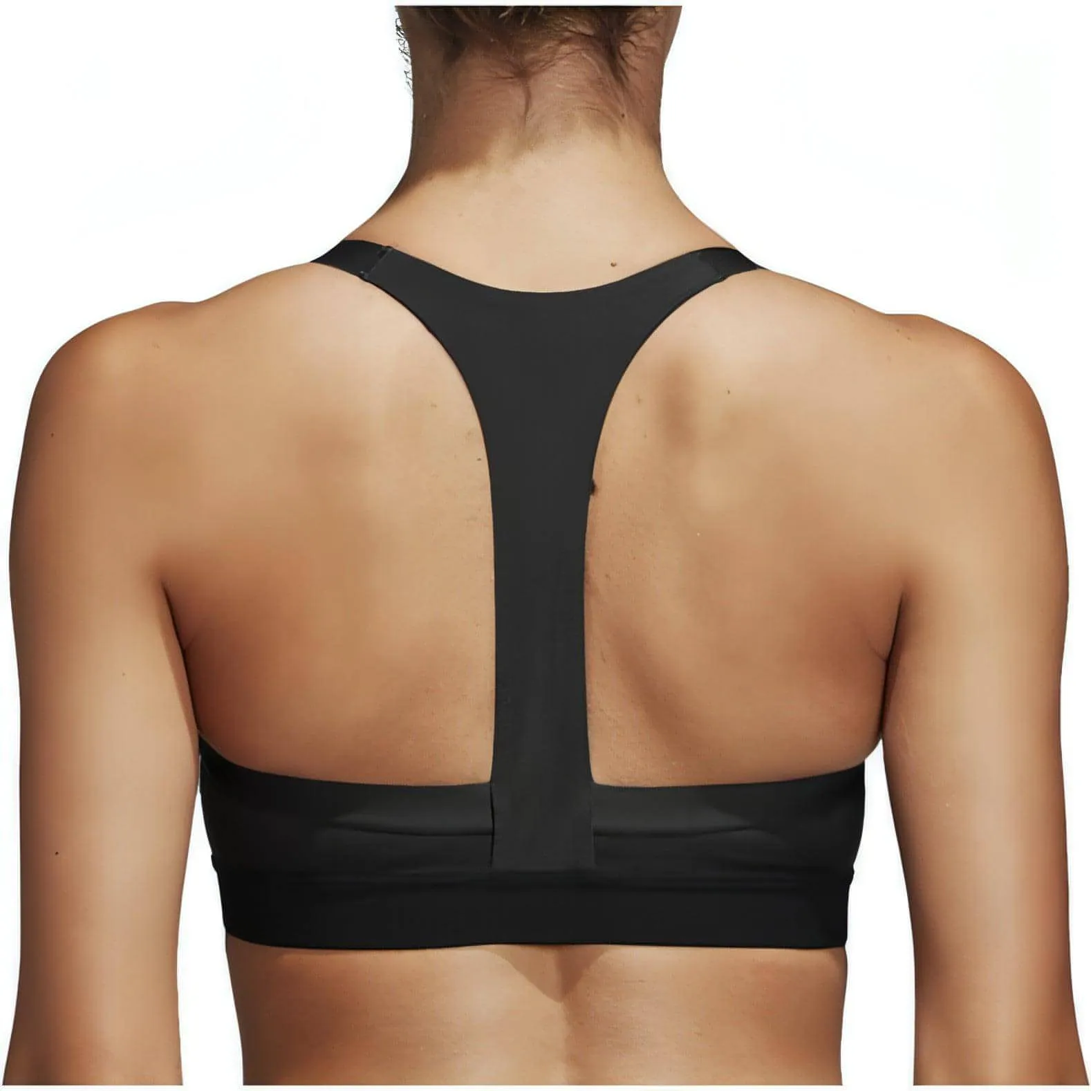 adidas All Me 3 Stripes Womens Sports Bra - Black Flexible Band