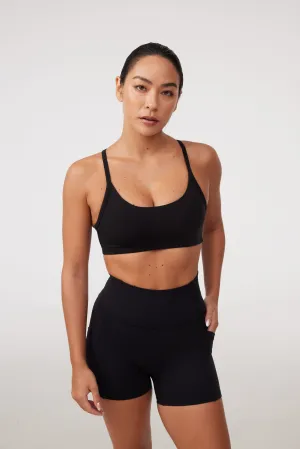 Skinny fit seams Tight fit seams Twist Bra in Black Sesame