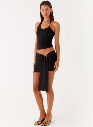 Lucent Mini Skirt - Black Adjustable Straps