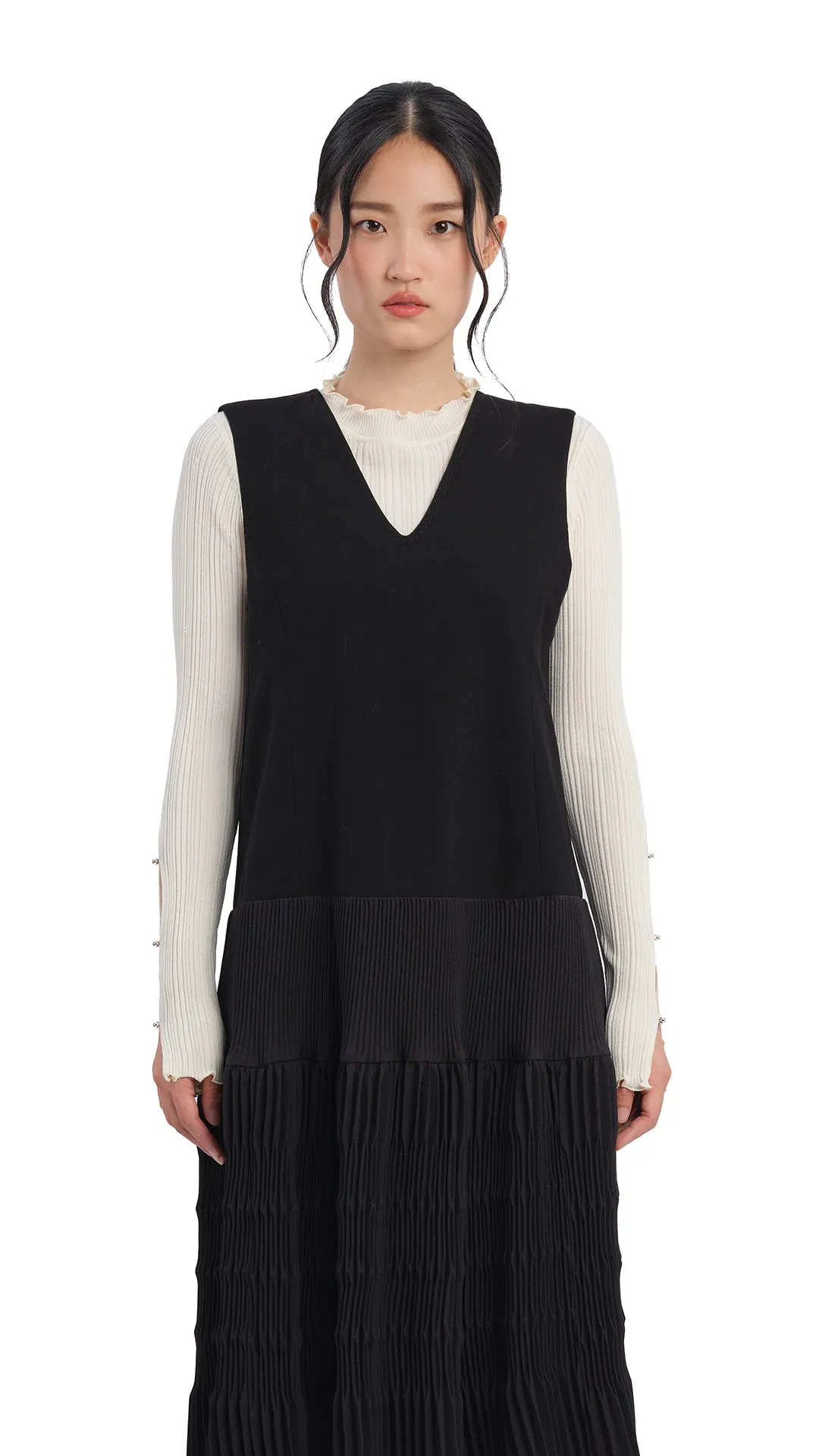 Olive Pleated Dress SustainableTextiles Flex Fit