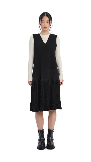 Olive Pleated Dress OdorResistantClothing EcoFriendly Material