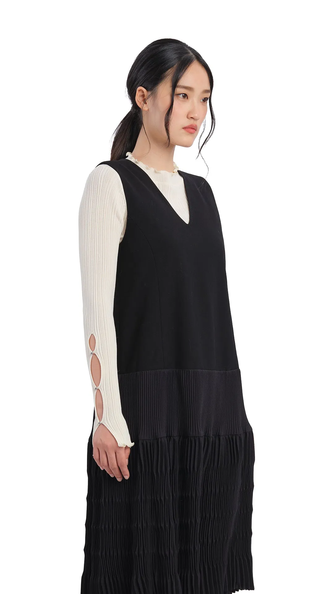 QuickDryTech Olive Pleated Dress