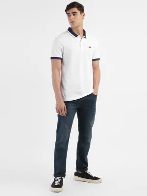 Men's Solid White Polo T-shirt Weekend Outing