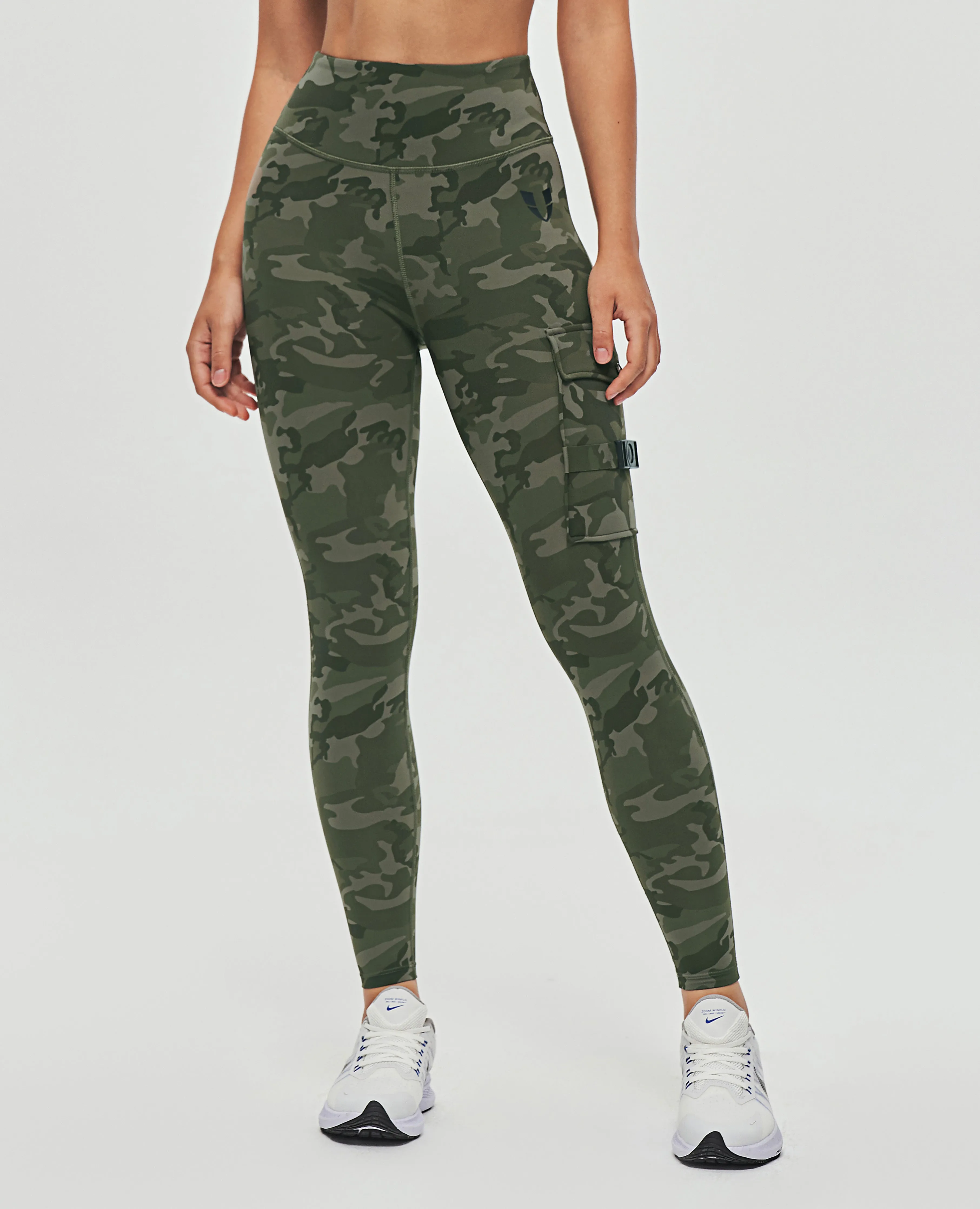 Stylish Comfort Cargo High Waisted Pocket Leggings - Camo