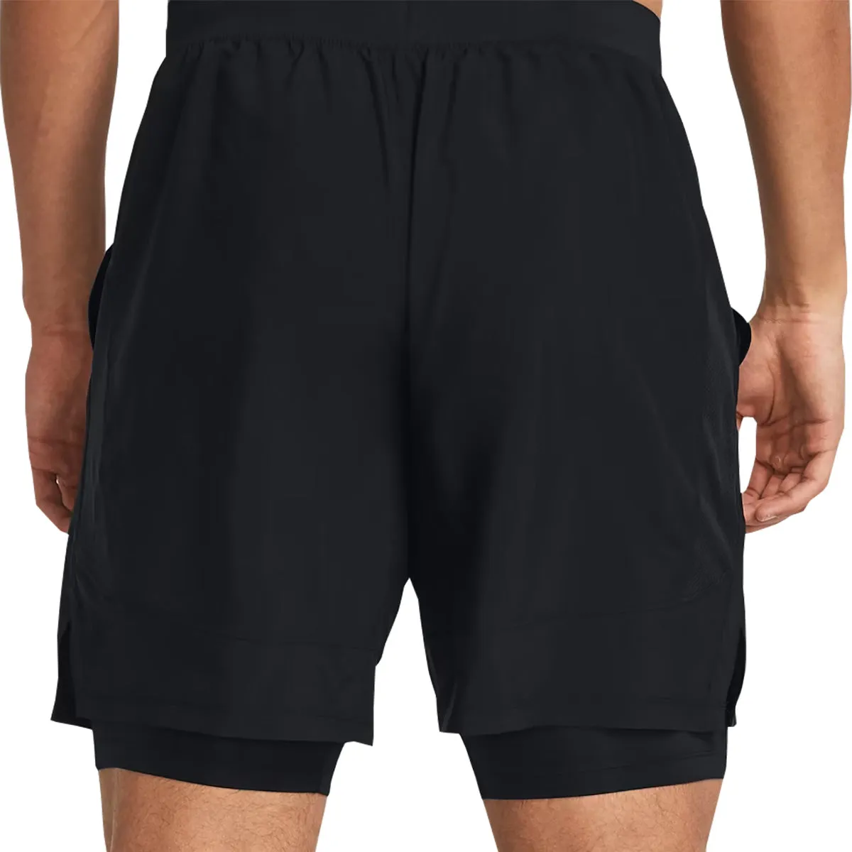 Hand washable Under Armour Launch 2 In 1 Mens Running Shorts - Black