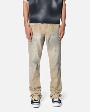 All Size Fit MNML B644 Flare Burnt Cowboy Denim Jeans Black/Brown