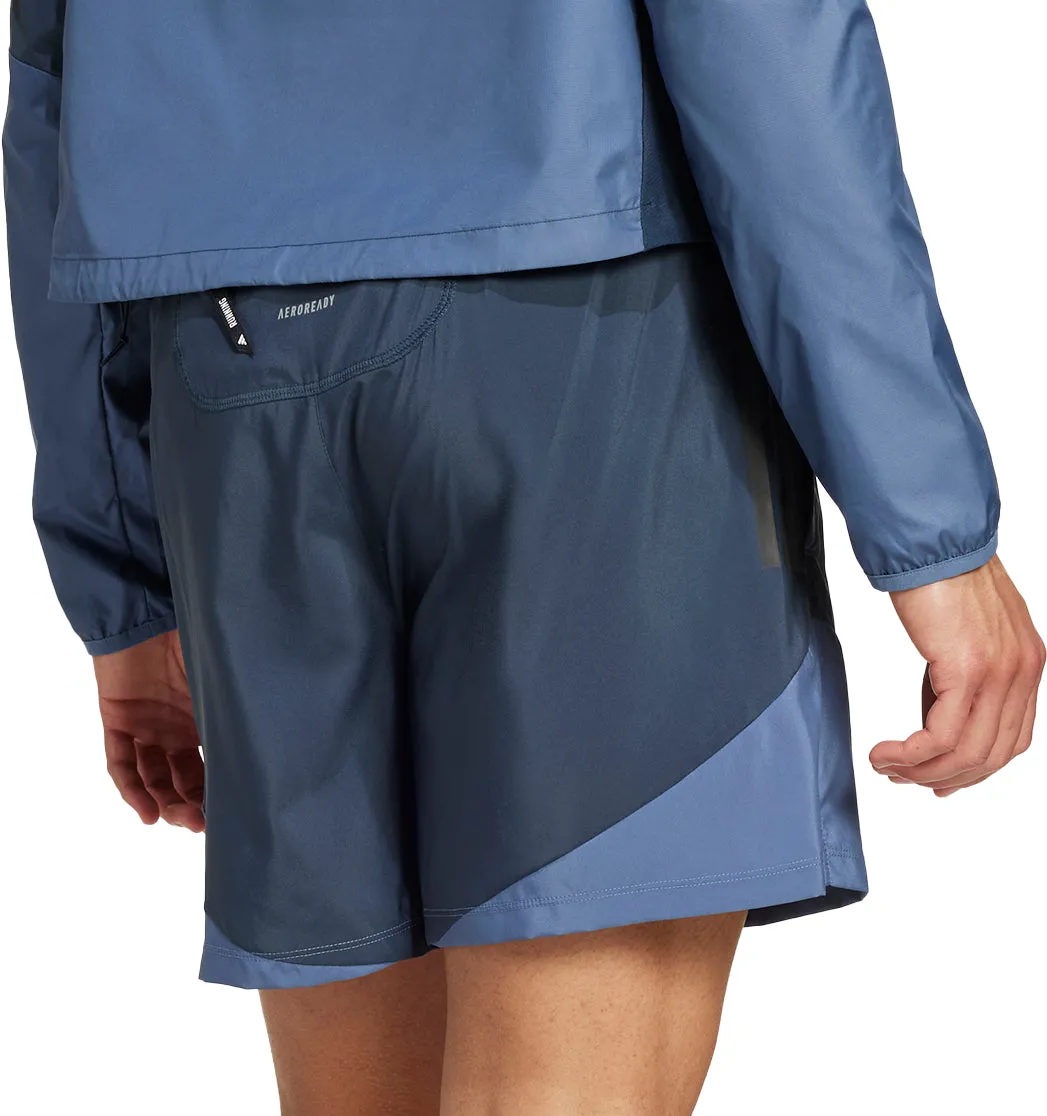 Odor Resistant Treatment Cotton Blend adidas Own The Run 7 Inch Mens Running Shorts - Blue