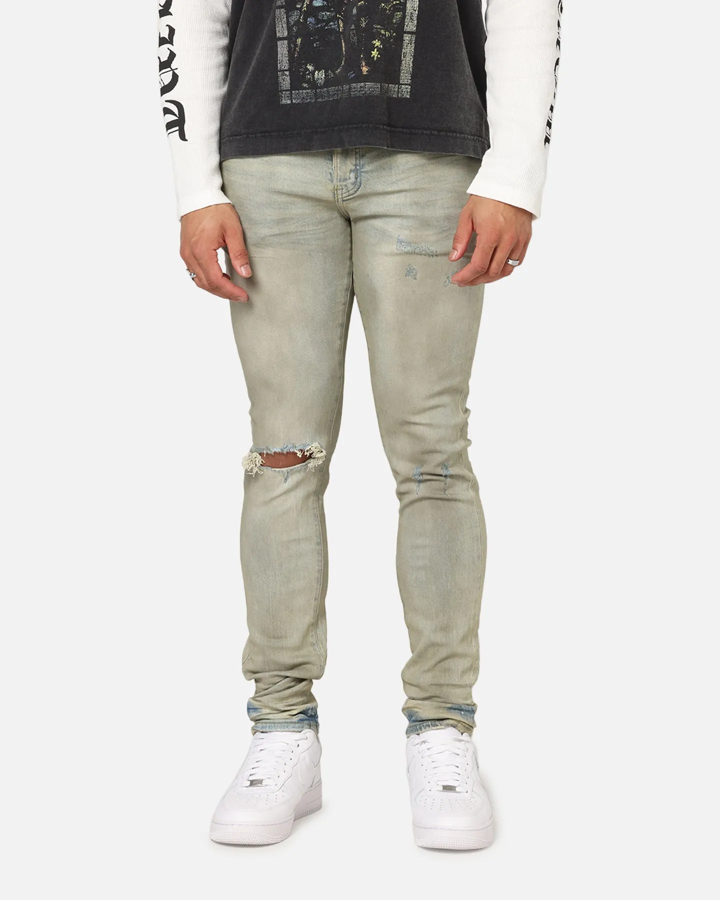 Fashion Daily Saint Morta Dynasty Dirty Distressed Jeans Dirty Denim
