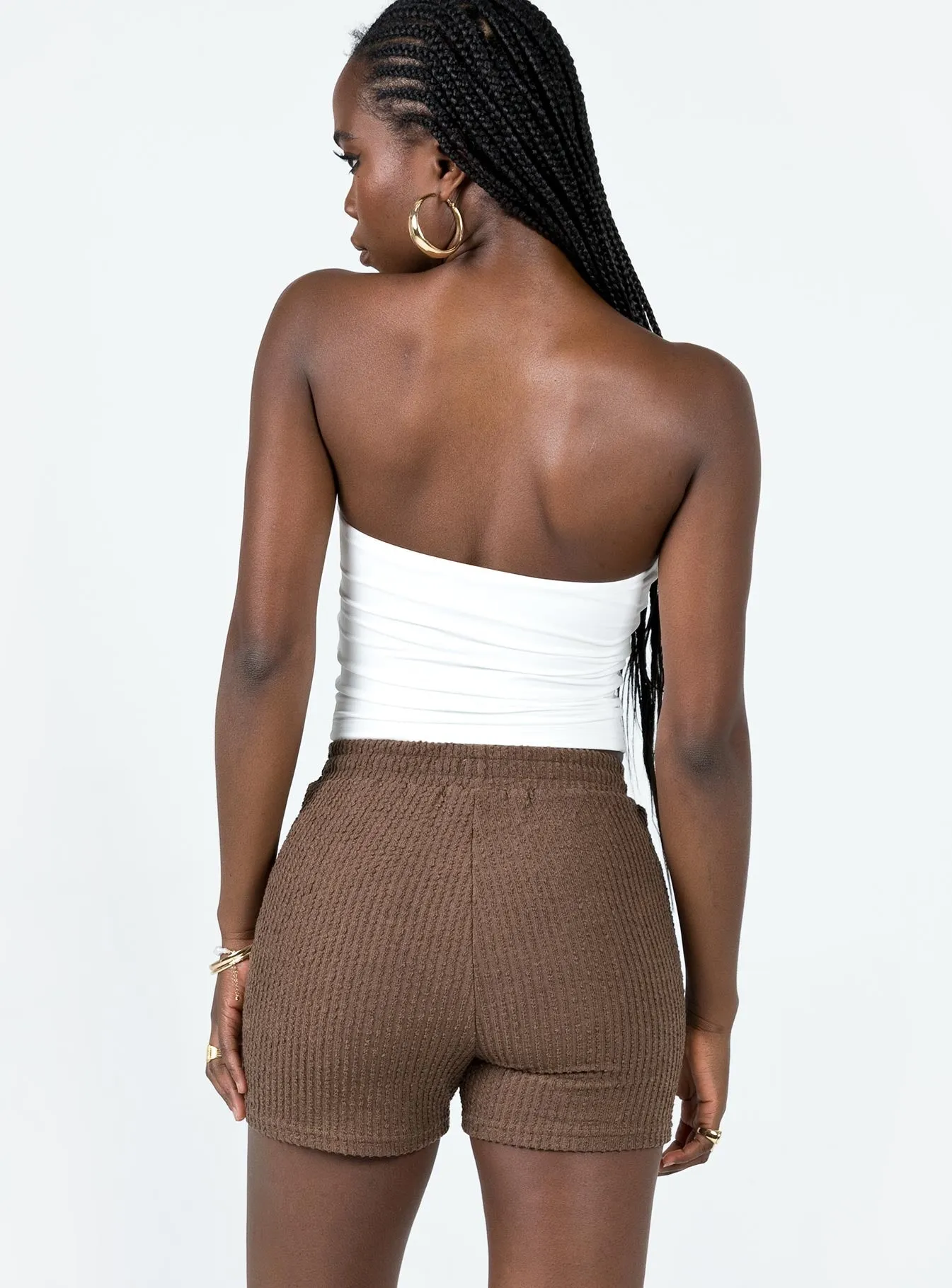 Jaynee Knit Shorts Brown Earth Glow