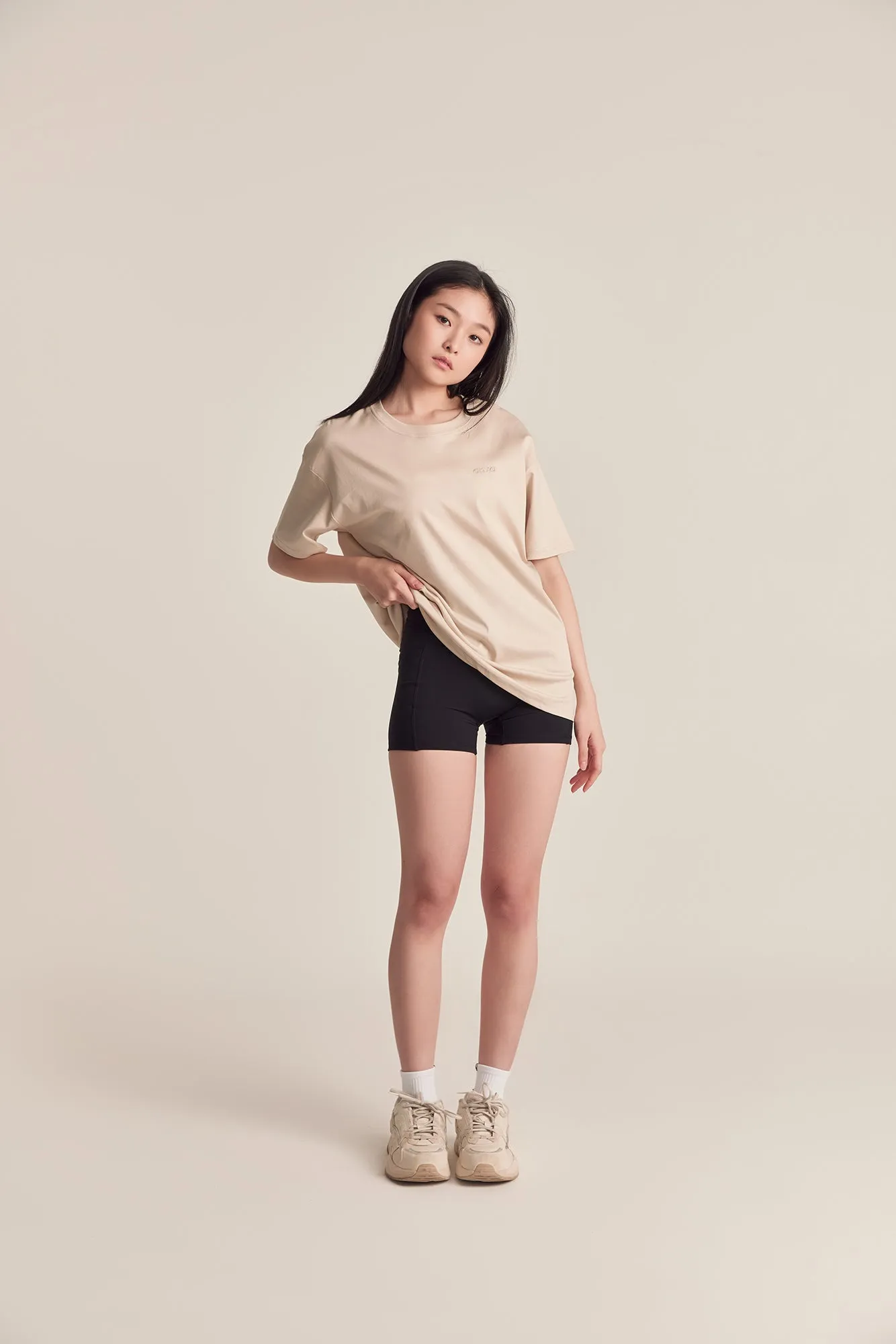 Essential Fit Soft Touch Fit Graphic Oversized Tee in Oat (One Good Move)
