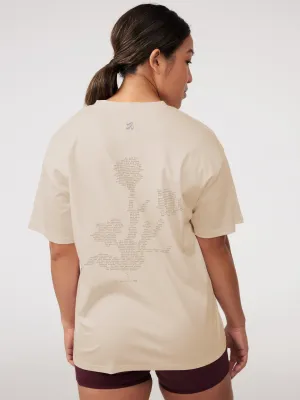 Graphic Oversized Tee in Oat (One Good Move) Bold Design