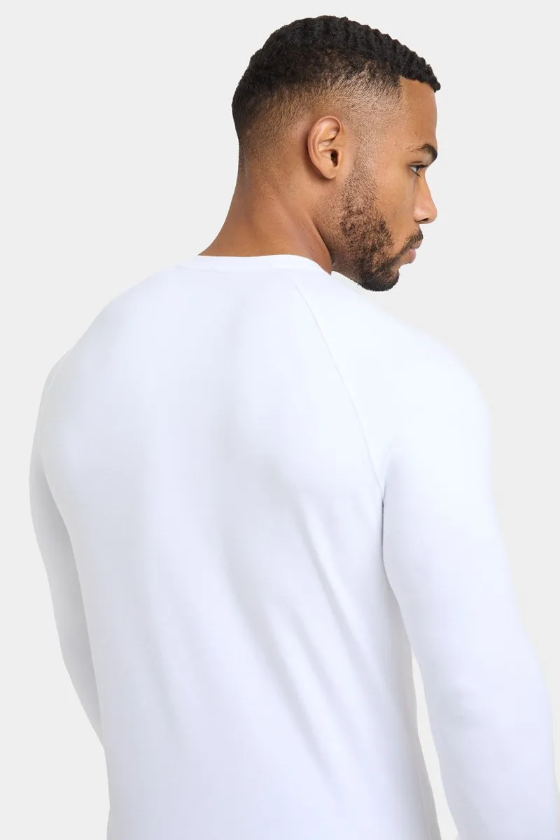 Stylish Day Wear Athletic Fit Long Sleeve T-Shirt in White