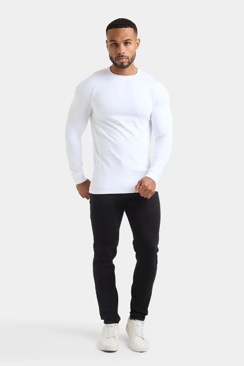 Easter Athletic Fit Long Sleeve T-Shirt in White