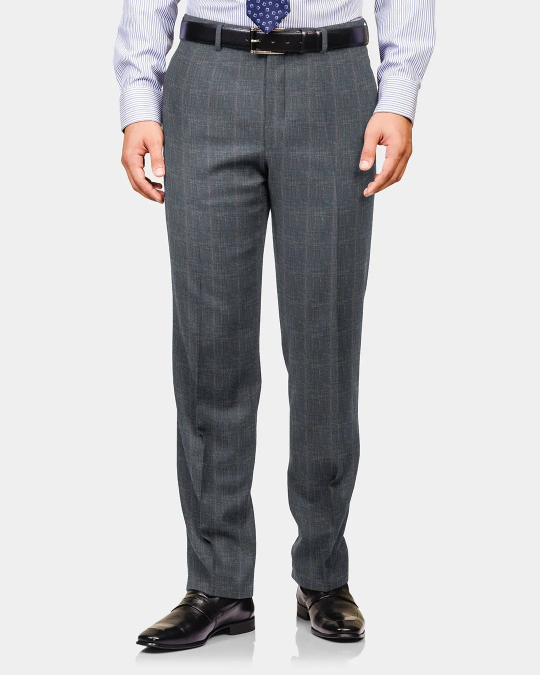 Casual Comfort Layers Moisture Lock Technology EThomas Shark Shine Silver Windowpane Checks