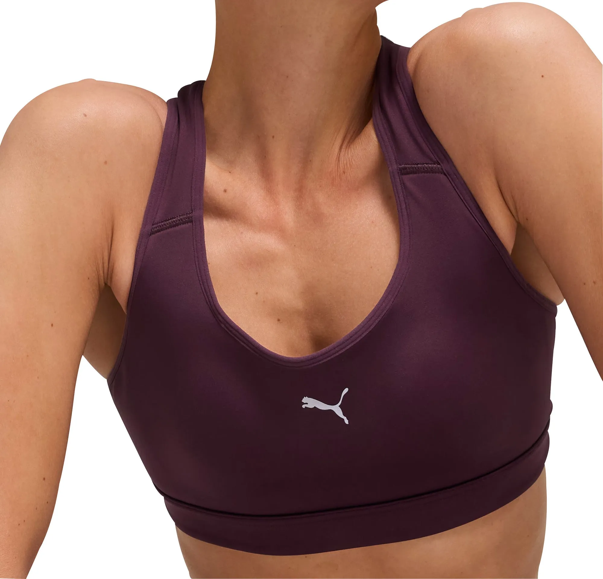 Puma 4KEEPS Womens Running Sports Bra - Purple Compression seams Fitness Apparel