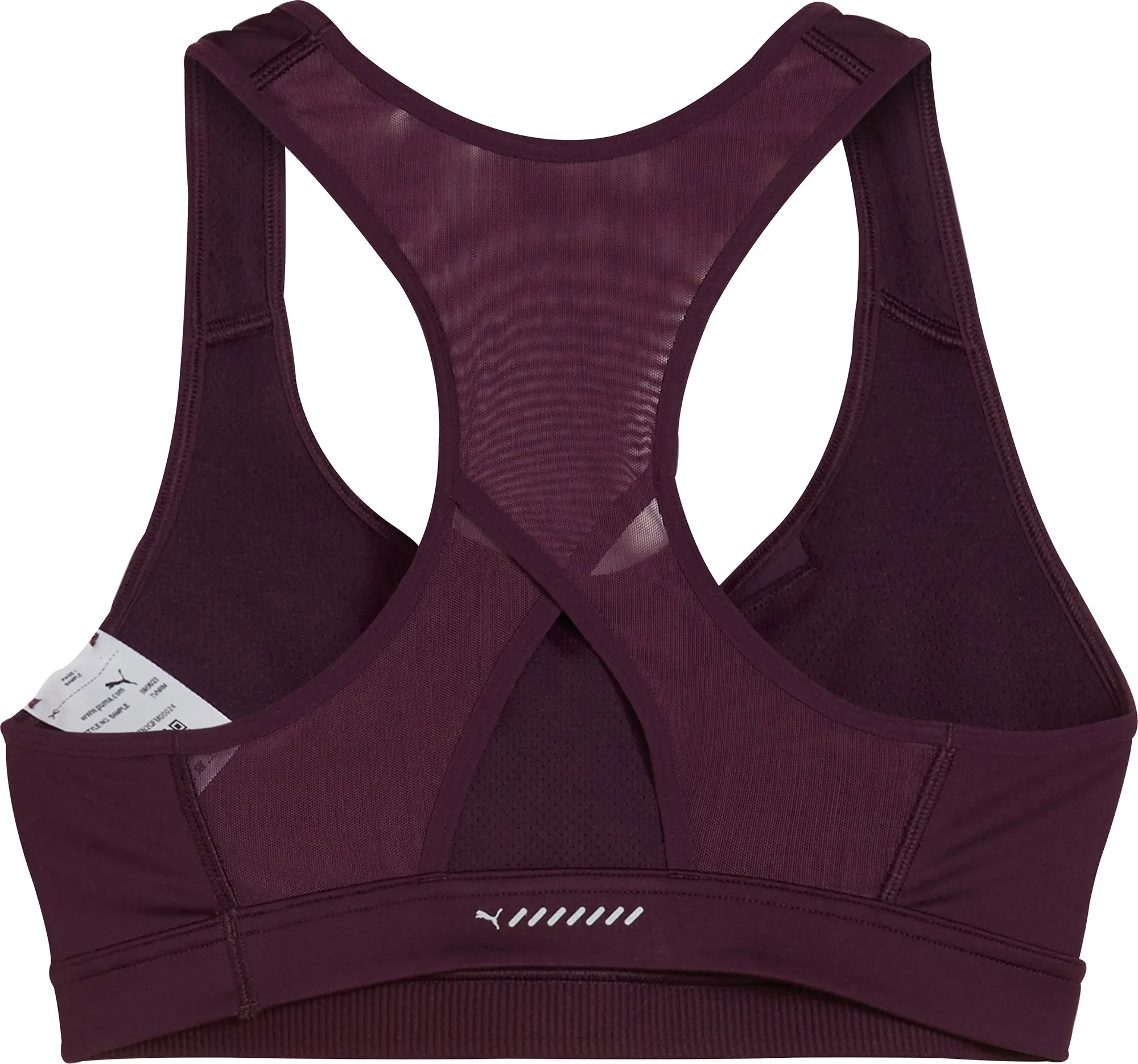 Puma 4KEEPS Womens Running Sports Bra - Purple White Soft Elastic Band