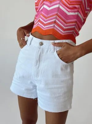 LowBulkFabric Laurena Denim Shorts White